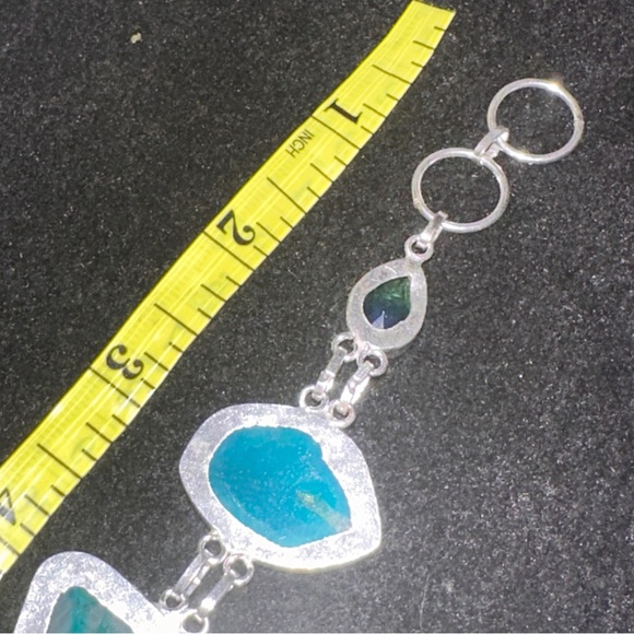 Sale * Ocean Solar Druzy Agate Handcrafted multi-gem statement bracelet - Picture 9 of 10